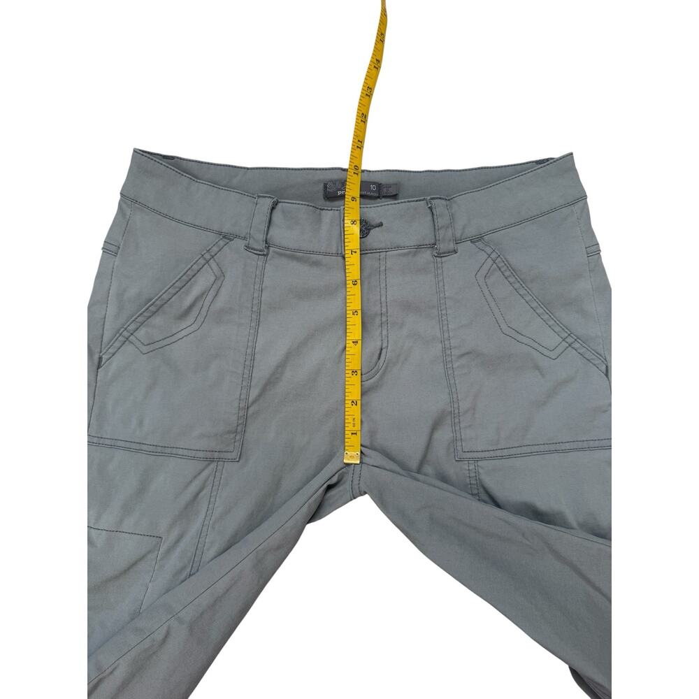 PRANA Gray Low Rise Crop Hiking Pants Size 10 Womens Zip Leg Pockets Stretch - Picture 5 of 6